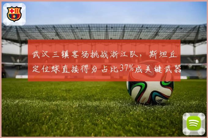 武汉三镇客场挑战浙江队，斯坦丘定位球直接得分占比37%成关键武器